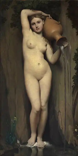 La Source (1820-1856), huile sur toile, 163 × 80 cm, Paris, musée d'Orsay.