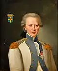 Jean François Paguelle du Jard (1722-1787), capitaine au régiment de Rouergue, portant la croix de Saint-Louis