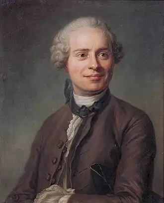 Pastel : demi-buste d'un homme souriant, les yeux brillants, regardant vers le côté.