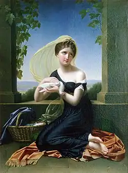 Jeune fille pleurant sa colombe morte, 1808, Jeanne-Élisabeth Chaudet