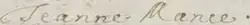 signature de Jeanne Mance