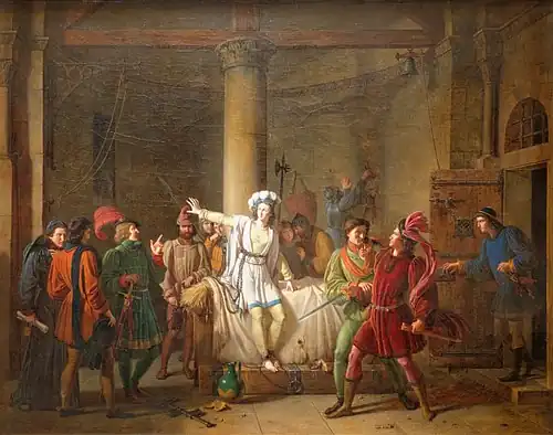 Jeanne d'Arc prisonnière à Rouen par Pierre Révoil.