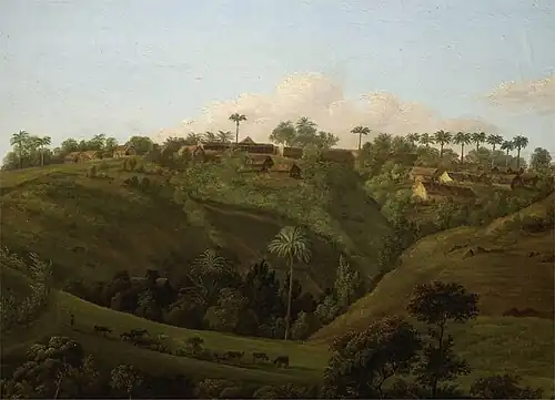 Jenny Prinssay, Vue de la Martinique (début XIXe siècle), huile sur panneau.