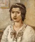 Jeune Fille en blanc, 1936, huile sur toile, 45&nbsp;×&nbsp;38&nbsp;cm, Tel Aviv Museum.