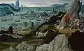 Paysage avec le martyre de sainte Catherine, par Joachim Patinir (années 1510), au KHM de Vienne.