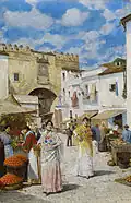 En el Mercado, tableau de Joaquín Turina y Areal (1847-1907) montrant le Guichet de l'Huile