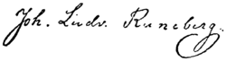 signature de Johan Ludvig Runeberg