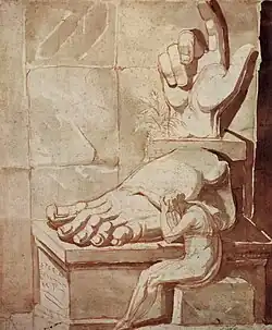 Johann Heinrich Füssli, L'Artiste accablé par la grandeur des ruines antiques, 1778-1780 Kunsthaus Zürich.