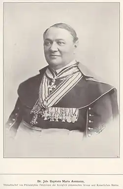 L'évêque Johannes Maria Assmann, évêque de l'armée de terre allemande, 1899.