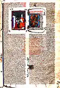 Page illustrée de miniatures du sixième livre des Décrétales