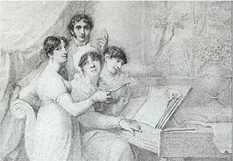 John Braham avec Harriet Abrams et ses filles, Harriett Abrams et Theodosia Abrams