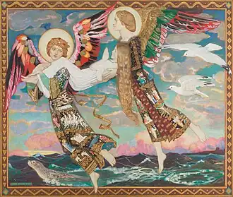 Sainte Brigitte emportée par des anges (1913).