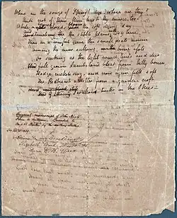 Les mots rayés sont remplacés par d'autres qui sont perceptibles à l'envers de la page, mais non lisibles