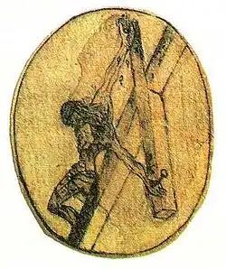 croquis de crucifix au crayon sur papier