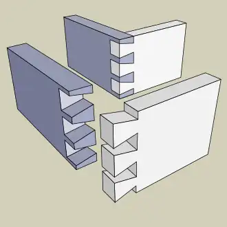 Assemblage à queue-d'aronde (dovetail).