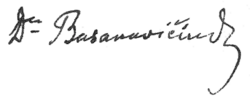 signature de Jonas Basanavičius