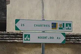 Panneau de la VéloscénieParis - Le Mont-Saint-Michel.