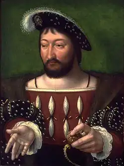 Portrait peint de François Ier réalisé par Joos van Cleve au XVIe siècle.