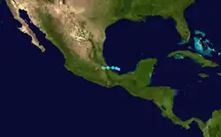 Parcours de la tempête tropicale Jose