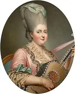 Portrait de Clotilde de France, jouant de la guitare (1775).