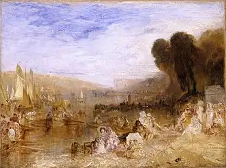 East Cowes Castle, les bateaux dela régate largant leurs amarresCroquis n°3, 1827Tate Britain, Londres.