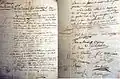 Première et dernière page du contrat de mariage de Joseph Marie Stanislas Becquey Beaupre et Marie-Victoire Cadet de Chambine (12 fructidor an IV [29 août 1796]).