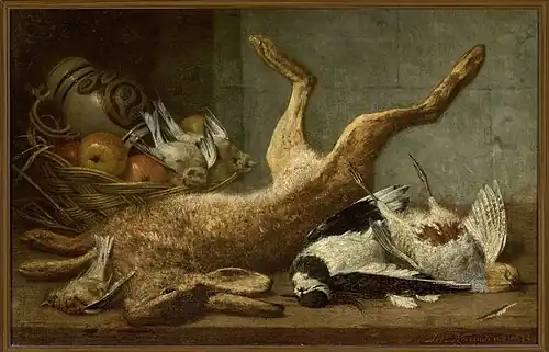 Trophées de chasse (1884) par Joseph Nauwens, conservé au Musée national de Varsovie.