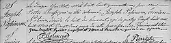 Acte de sépulture de Joseph Papineau. 12 juillet 1841. Paroisse Notre-Dame de la ville de Montréal.