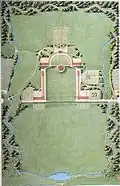 Plan de situation de l'Union College à Schenectady, États-Unis, 1813