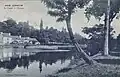 Josselin : le canal de Nantes à Brest (Oust canalisé) et l'écluse (carte postale Villard, vers 1925).