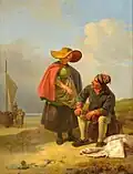 Le Marchand de poissons et une femme.
