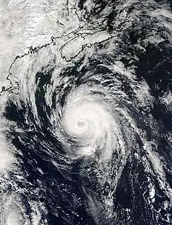 Ouragan Juan approchant la Nouvelle-Écosse avec des vents de 160 km/h(Source NOAA)
