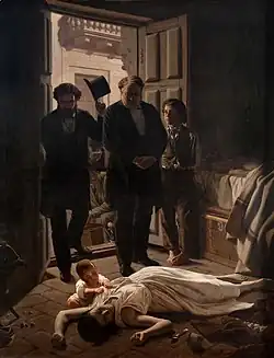 Juan Manuel Blanes, Un episodio de la fiebre amarilla en Buenos Aires (1871), huile sur toile, 230&nbsp;×&nbsp;180&nbsp;cm