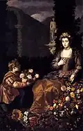 Juan van der Hamen y León, Offrande à Flore, 216&nbsp;×&nbsp;140&nbsp;cm, huile sur toile, 1627, musée du Prado de Madrid