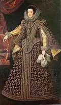 Juan van der Hamen y León (?), Isabel de Borbón, 199,2 × 115 cm, huile sur toile, Instituto Valencia de Don Juan (es) de Madrid