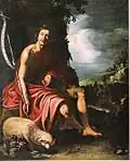Juan van der Hamen y León, Jean le Baptiste, 168&nbsp;×&nbsp;140&nbsp;cm, huile sur toile, 1625, Monastère de l'Incarnation de Madrid.
