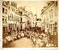 Photographie de 1854 : Les évêques et le clergé au moment du départ de la procession