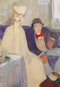 Couple insolent dans une salle d'attente (ca 1907).