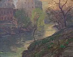 Early Morning on the San Antonio River at Mill Bridge, 1919