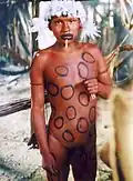 Jeune homme Waika (Yanomani) en tenue de fête, 1973.