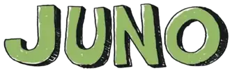 Les lettres J, U, N et O en grandes capitales, vert gris, ombrées.