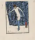 Akt vor blauem Vorhang, 1933, Sammlung Felix Häberle