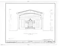 Coupe de l'intérieur de la synagogue avec vue de l'Arche sainte (HABS)