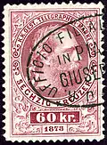 60 kr gravé, oblitération italienne
