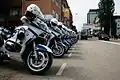 Véhicules de l'unité motocycliste.
