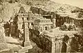 Le temple de Kailâsanâtha en 1913, Ellora, VIIe – IXe&nbsp;siècle. Maharashtra. Creusé dans la lave de basalte.