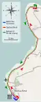 Carte du parcours à vélo de l'Ironman de Kona
