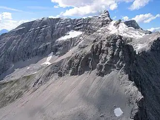 Vue de la Kaltwasserkarspitze depuis l'est.
