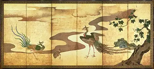 Phoenix et paulownia, peinture de Kanō Tan'yū du XVIIe&nbsp;siècle.