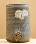 Bol à thé,  chawan, cylindrique. Grès, type karatsu peint. Musée des beaux-arts de Lyon